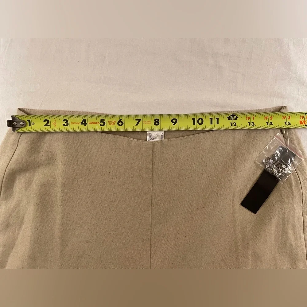 Venus Pants Beaded Linen Blend Bohemian Tan Size 8